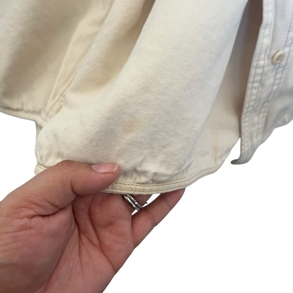 Wilfred Free Aritzia Beige Cotton Linen Utility Button Down Shirt XS 76182 - Picture 4 of 11
